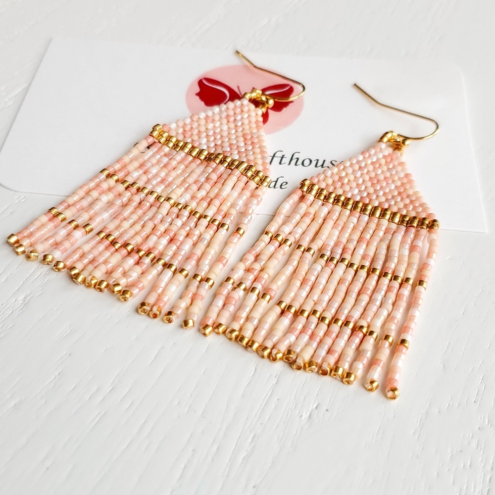 Fringe Earrings, Handmade Earrings,Miyuki Earrings